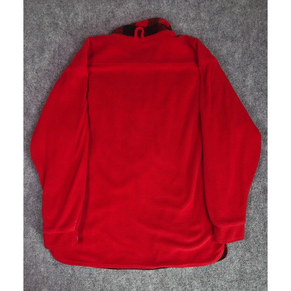 Vintage Marlboro Unlimited Fleece Pullover Mens XL Red Quarter Zip Plaid Trim - Picture 10 of 10